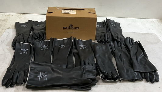 SHOWA  3415-09 BLACK CHEMICAL RESISTANT  GLOVES  SIZE 9-M  LOT OF 12(DOZEN)  K9S