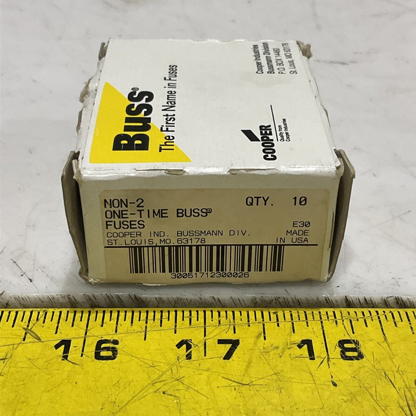 BUSS COOPER NON-2 ONE-TIMW ONE-TIME FUSE 250V CLASS K5 LOT OF 10 T6Y