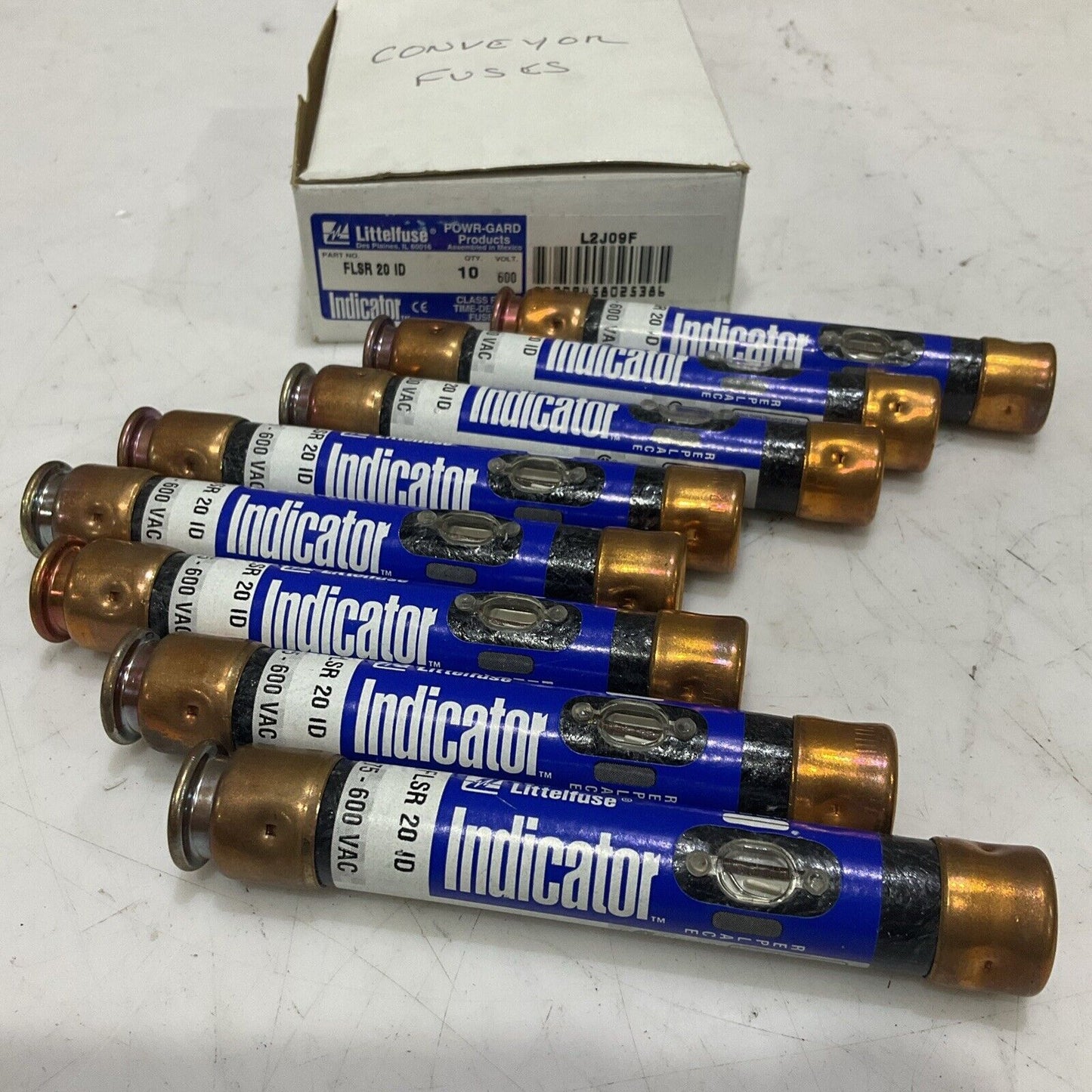 LITTELFUSE FLSR 29 ID INDICATOR TIME DELAY DUEL ELEMENT FUSE CLASS RK5 LOT OF 8