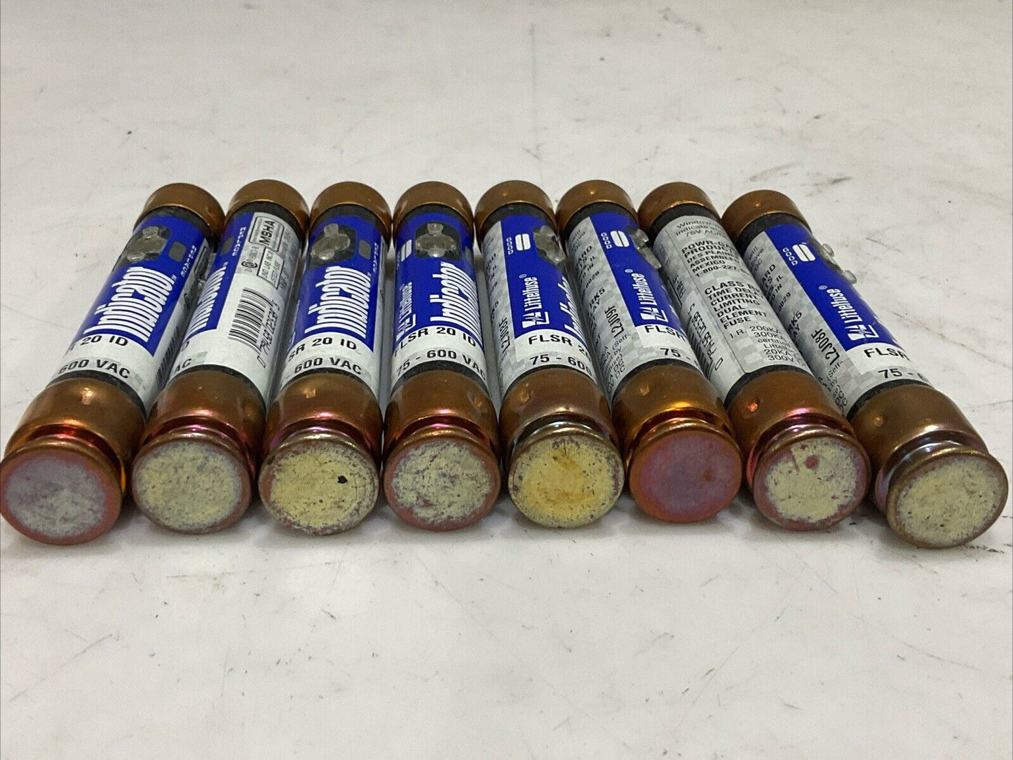 LITTELFUSE FLSR 29 ID INDICATOR TIME DELAY DUEL ELEMENT FUSE CLASS RK5 LOT OF 8