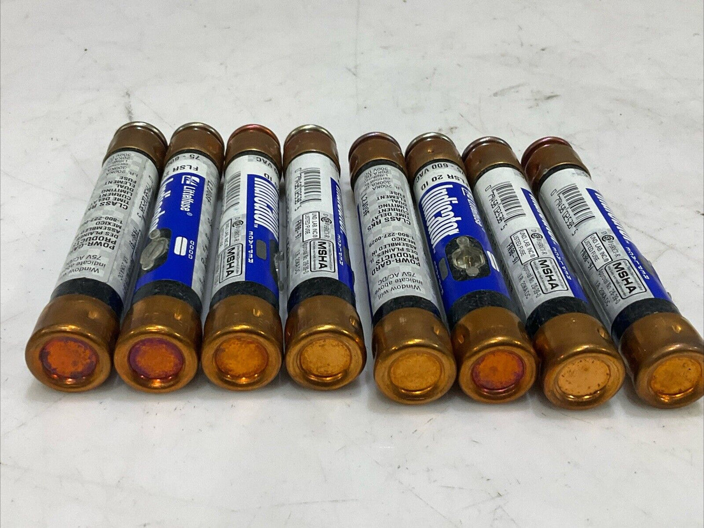 LITTELFUSE FLSR 29 ID INDICATOR TIME DELAY DUEL ELEMENT FUSE CLASS RK5 LOT OF 8