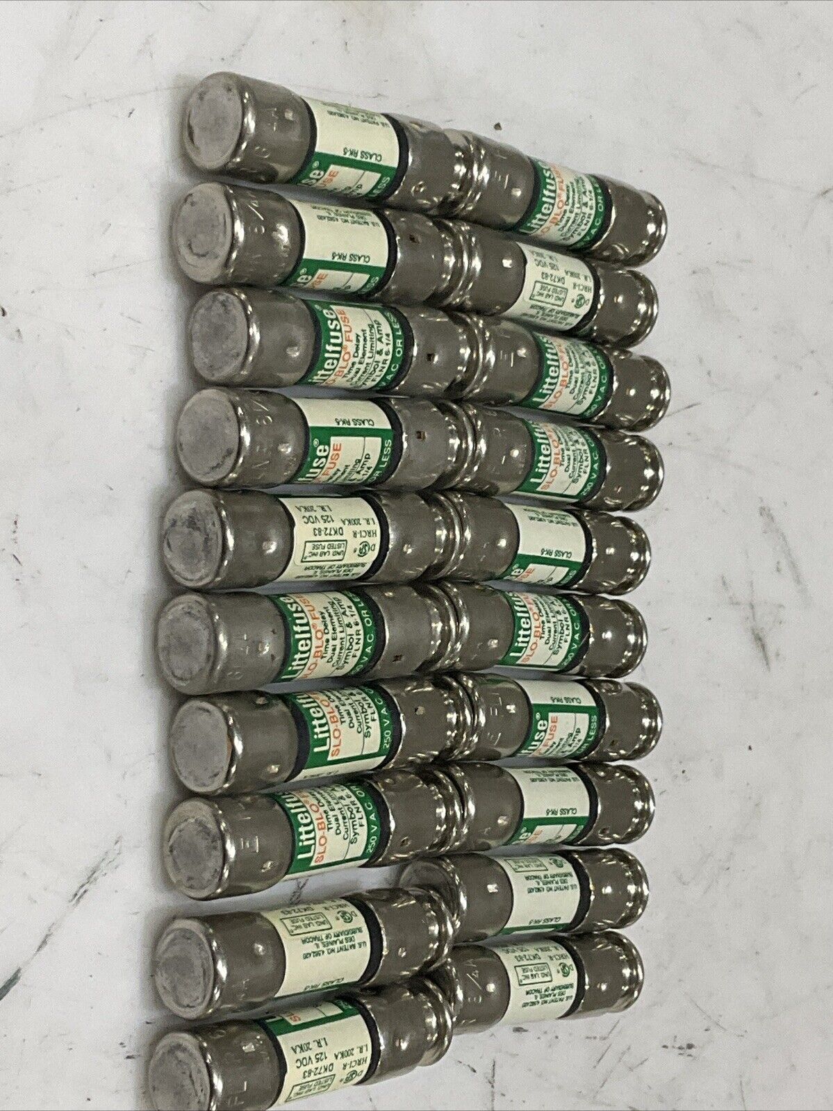 LITTELFUSE FLNR 6 1/4 SLO-BLO TIME DELY DUAL CURRENT LIMITING FUSE LOT OF 20 T9Y