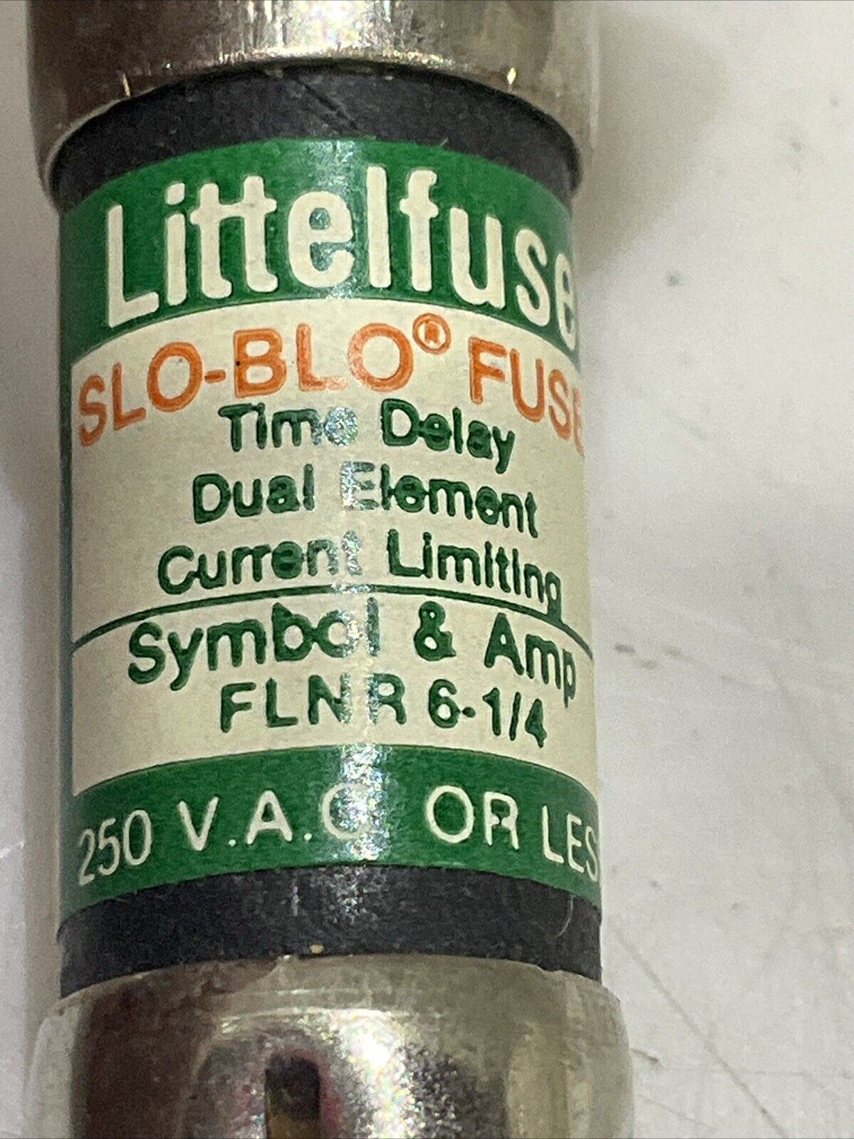 LITTELFUSE FLNR 6 1/4 SLO-BLO TIME DELY DUAL CURRENT LIMITING FUSE LOT OF 20 T9Y