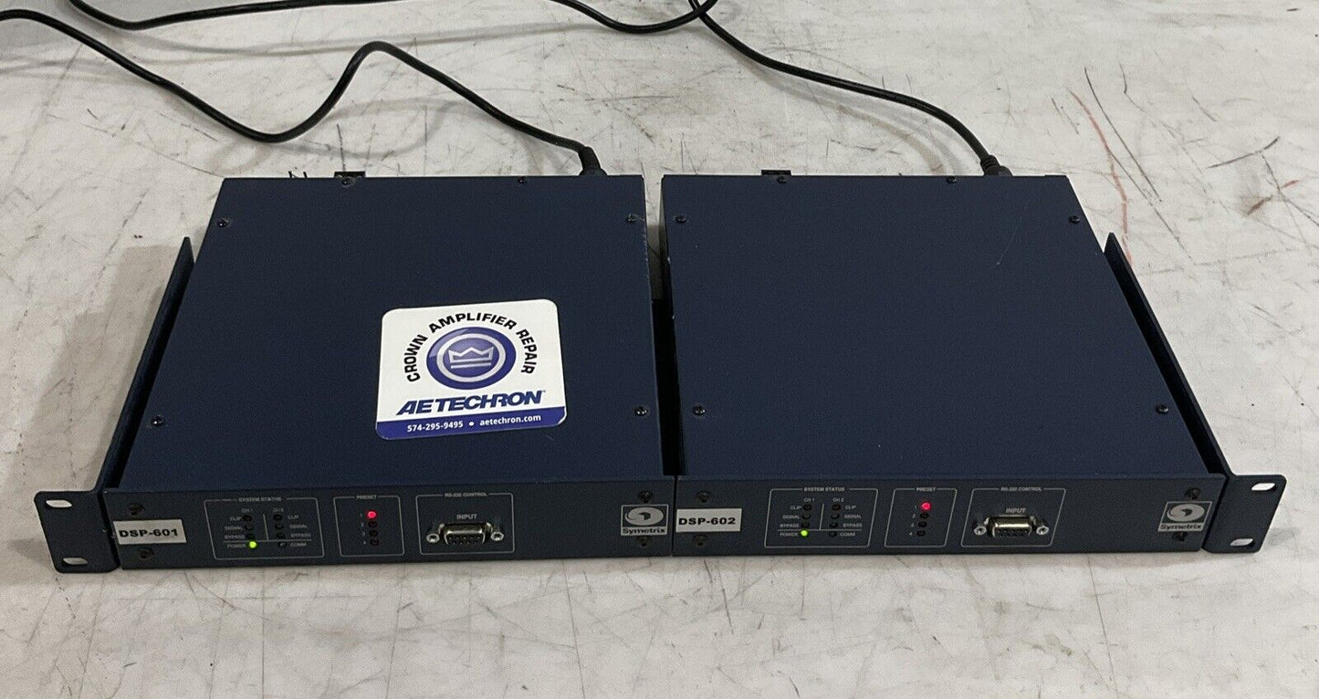 SYMETRIX  322 DSP ENGINE  CROWN AMPLIFIER REPAIR  POWER SUPPLY  DSP-601-602  T9A