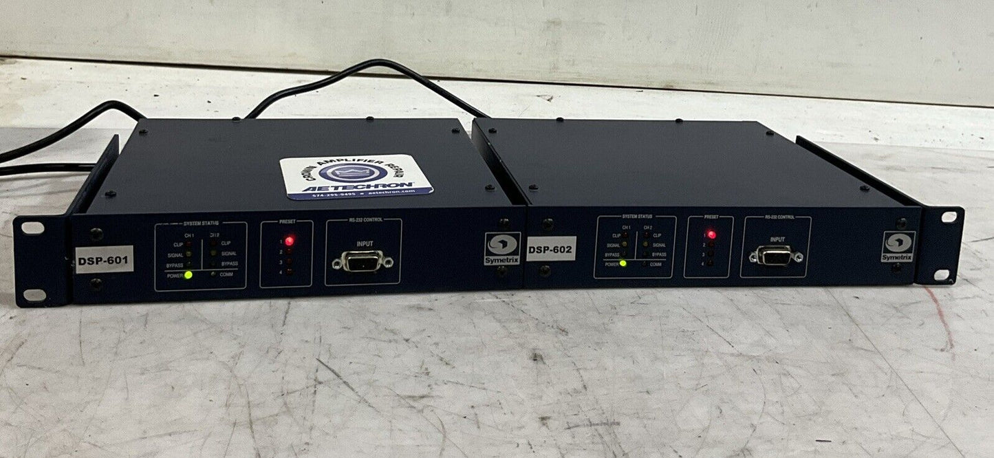 SYMETRIX  322 DSP ENGINE  CROWN AMPLIFIER REPAIR  POWER SUPPLY  DSP-601-602  T9A