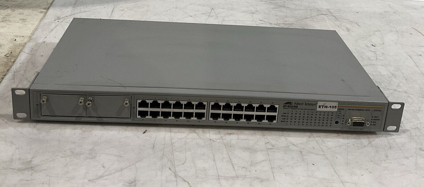 ALLIED  TELESYN  AT-8024M 10BASE-T 100BASE -TX FAST ETHERNET SWITCH  240VAC  T9A