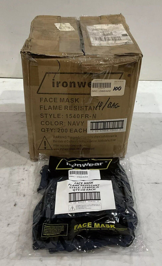 IRONWEAR  1540FR-N  FACE MASK  FLAME RESISTANT  QTY 10 EACH BAG  K9S