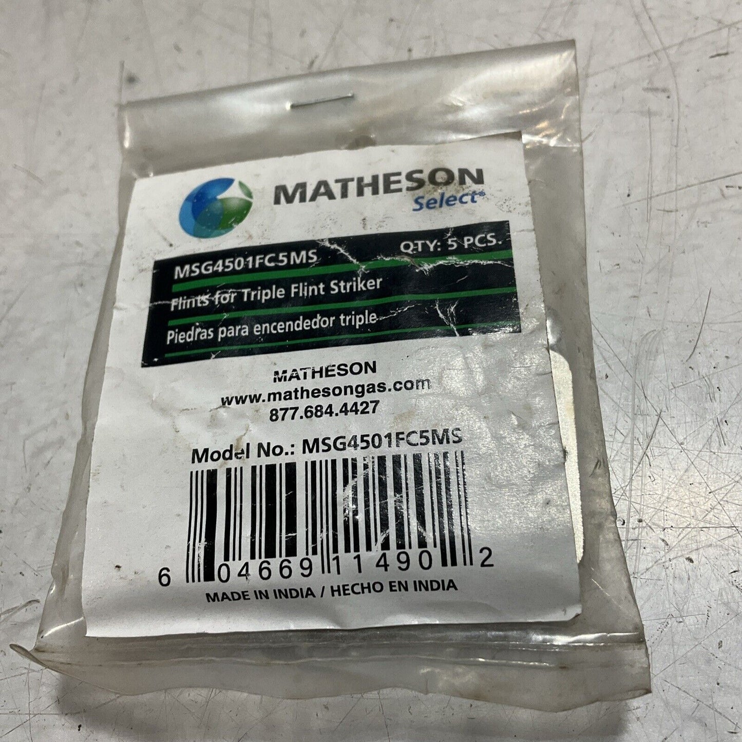 MATHESON MSG4501FC5MS FLINTS  FOR  TRIPLE FLINT STRIKER  LOT OF 5  U3S