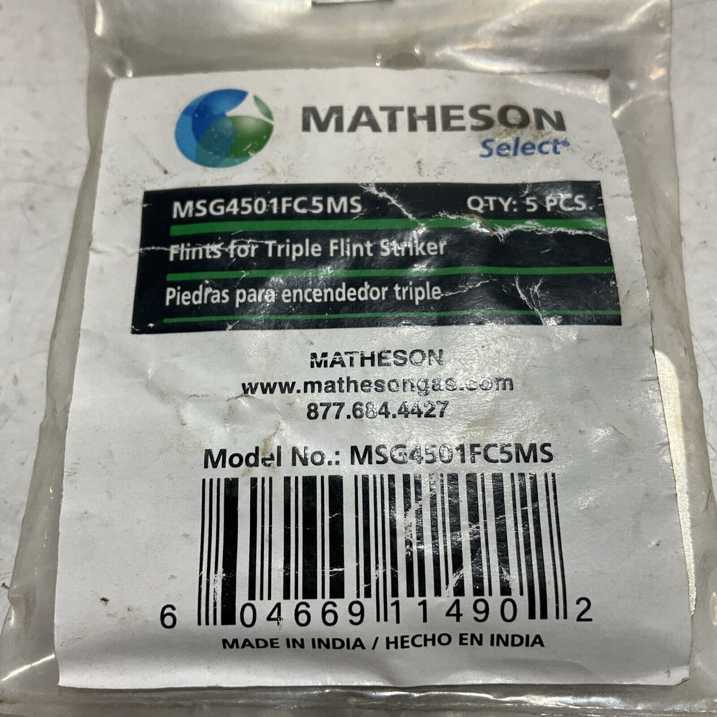 MATHESON MSG4501FC5MS FLINTS  FOR  TRIPLE FLINT STRIKER  LOT OF 5  U3S
