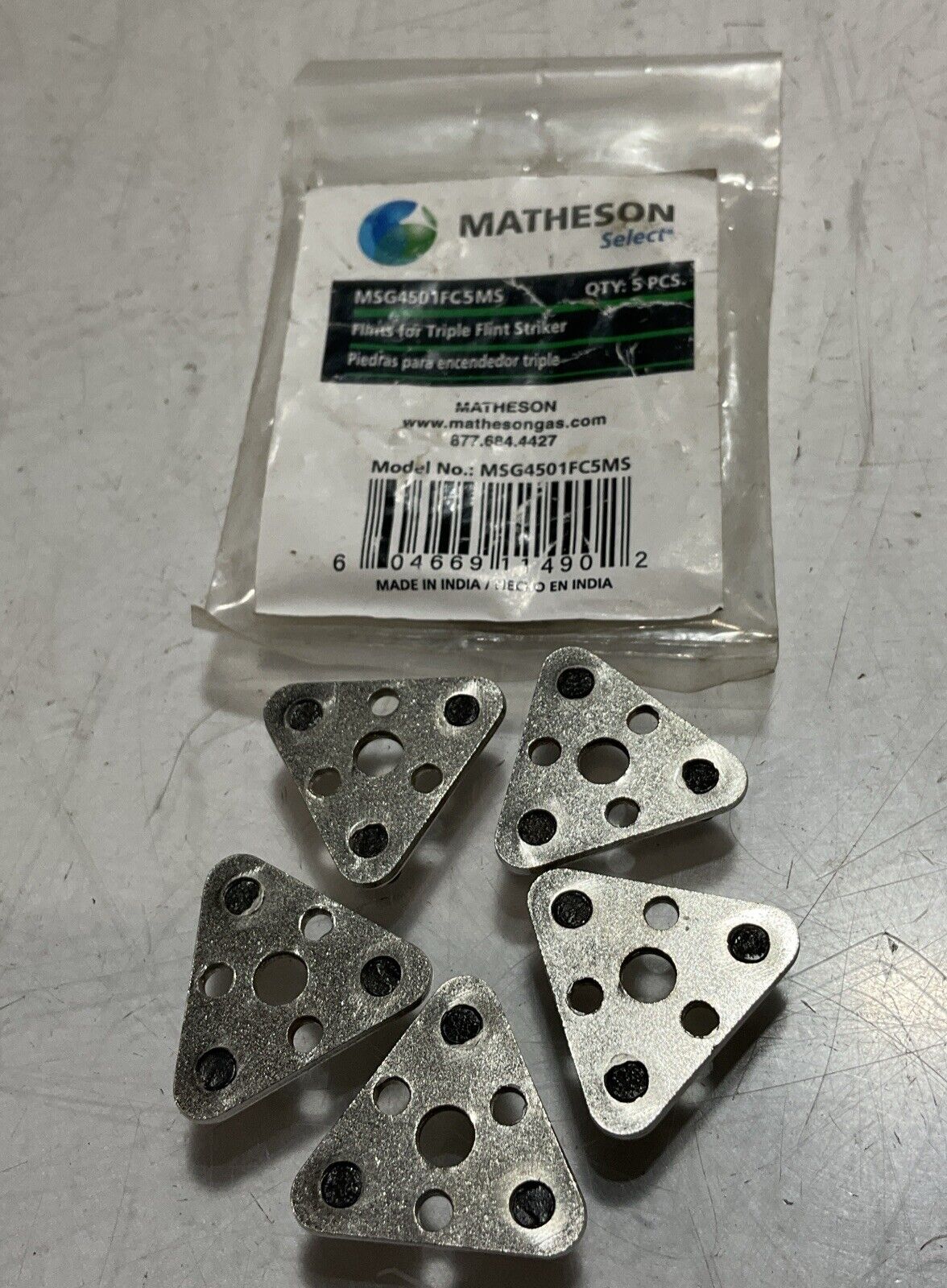 MATHESON MSG4501FC5MS FLINTS  FOR  TRIPLE FLINT STRIKER  LOT OF 5  U3S