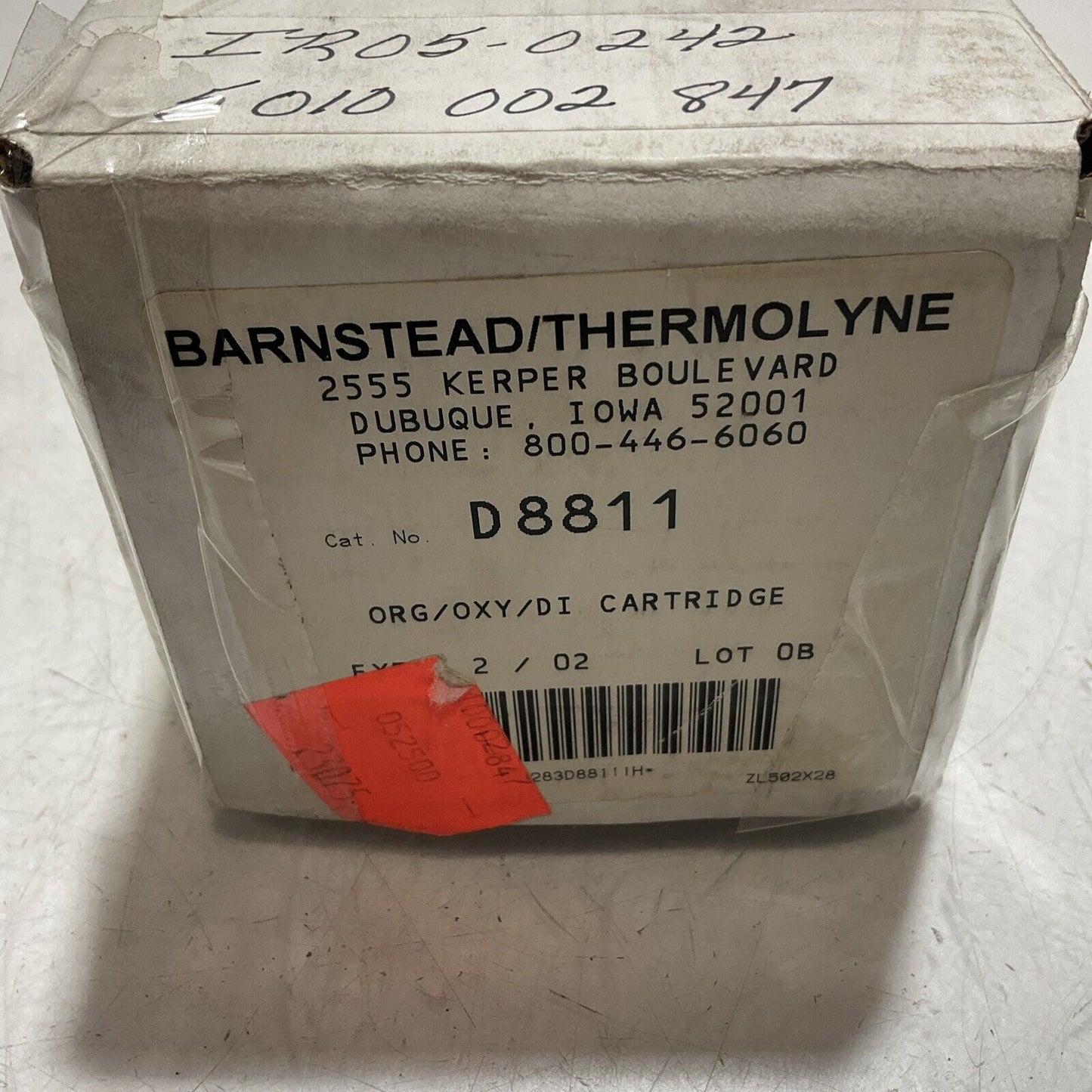 BARNSTEAD THERMOLYNE D8811 3 BED ULTRAPURE OXGEN ORGANIC REMOVAL CARTRIDGE 373
