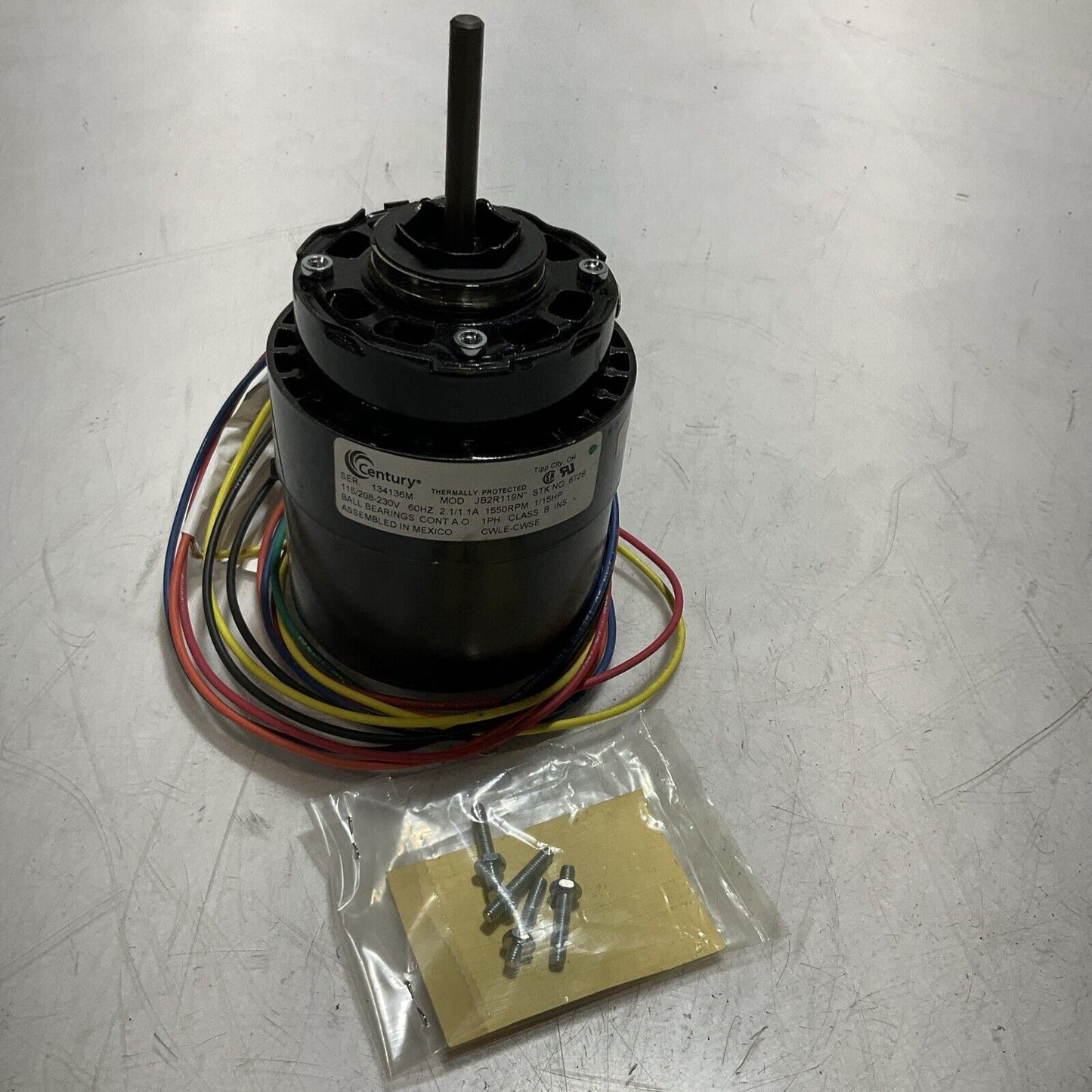 CENTURY 672B GE 11 FRAME MOTOR ELECTRIC 1/15HP S58-938 MOD JB2R119N 60HZ 373