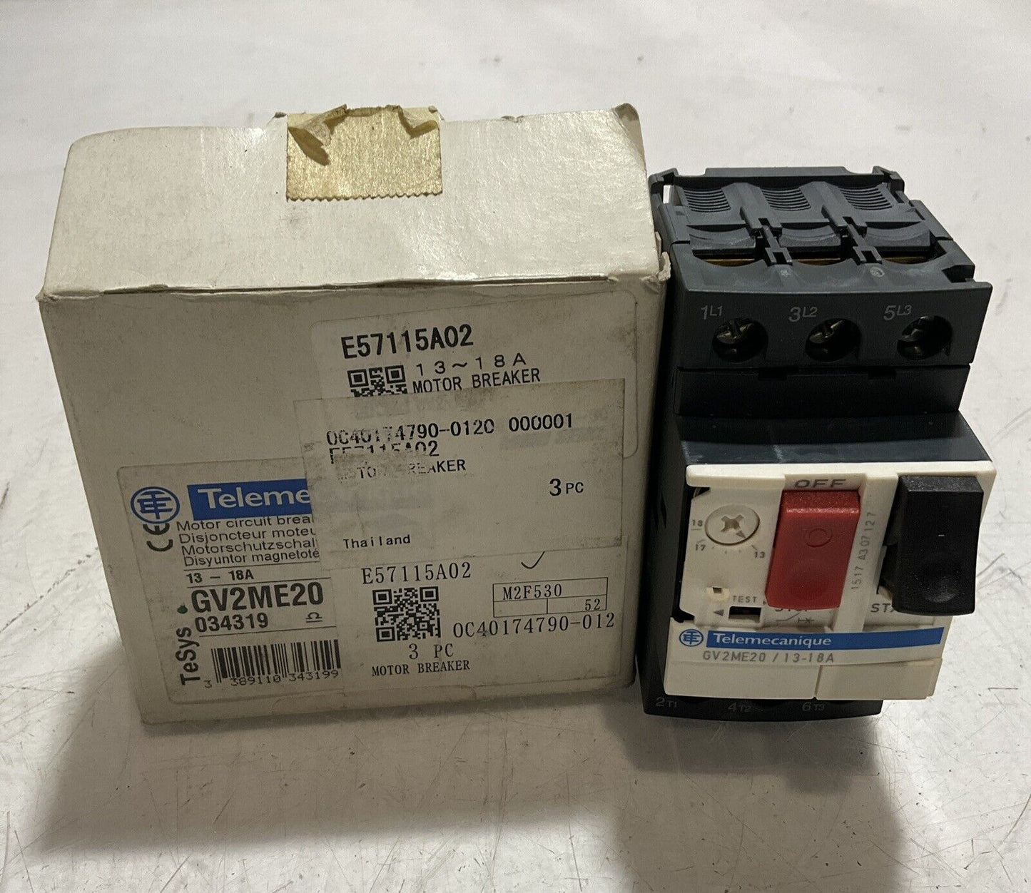 TELEMECANIQUE GV2ME20 22320 / 13-18A MOTOR CIRCUIT BREAKER 220V U3S