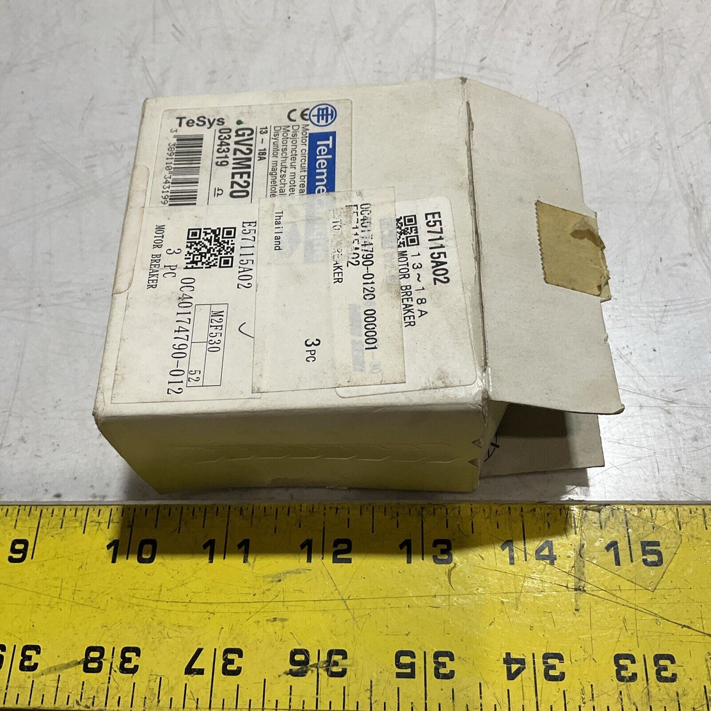 TELEMECANIQUE GV2ME20 22320 / 13-18A MOTOR CIRCUIT BREAKER 220V U3S