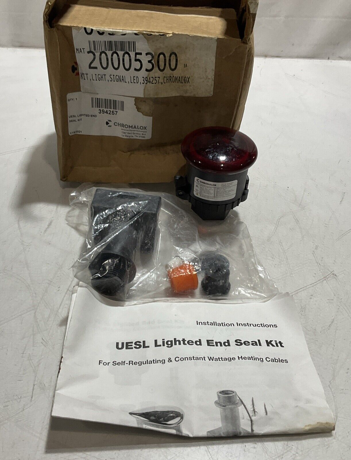 CHROMALOX  394257  UESL  LIGHTED END SEAL KIT  120V-277LED  ASSEMBLY 40C  U3S