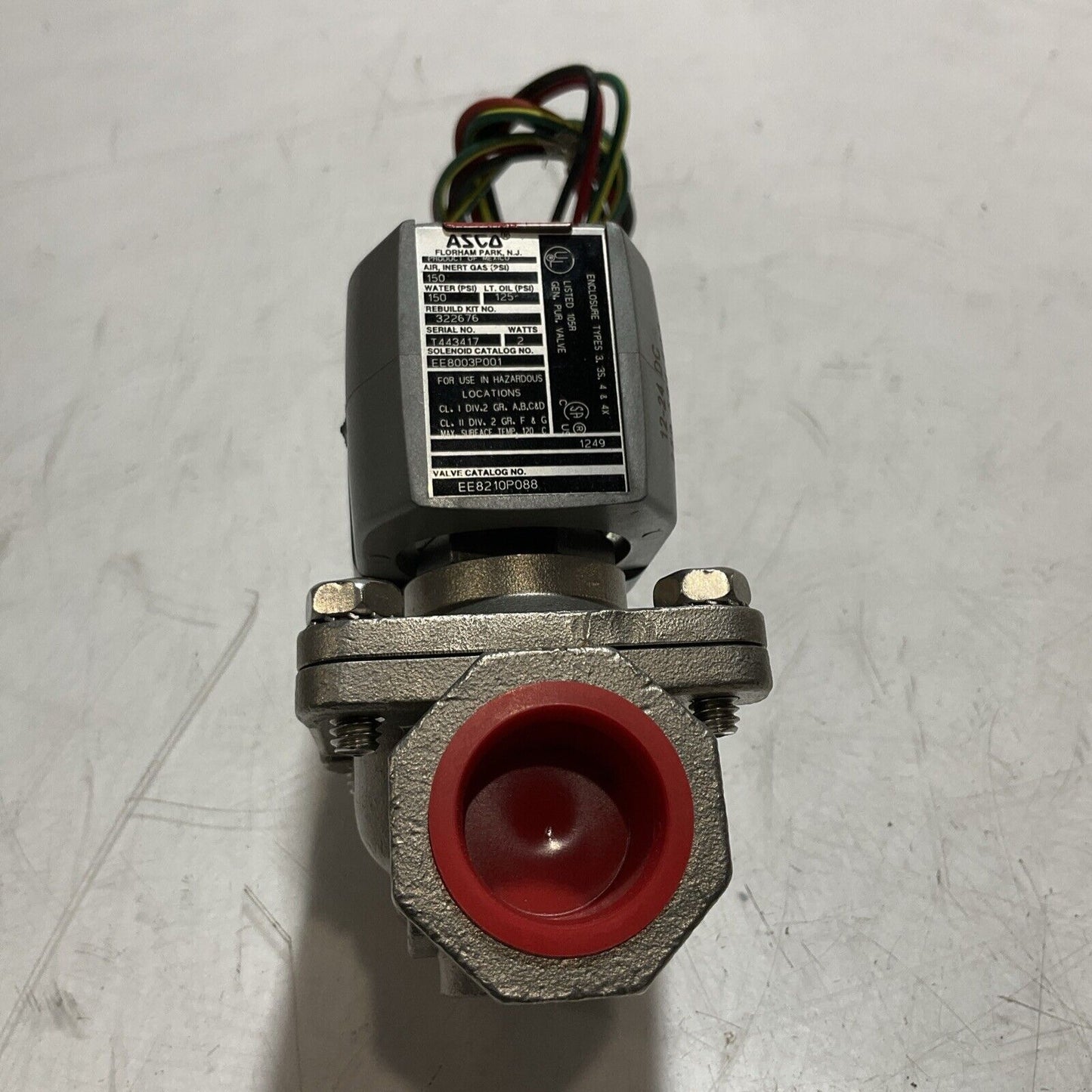 ASCO RED HAT EE8003P001  EE8210PO88  VALVE  SOLENOID 150PSI 2WATTS  U3S