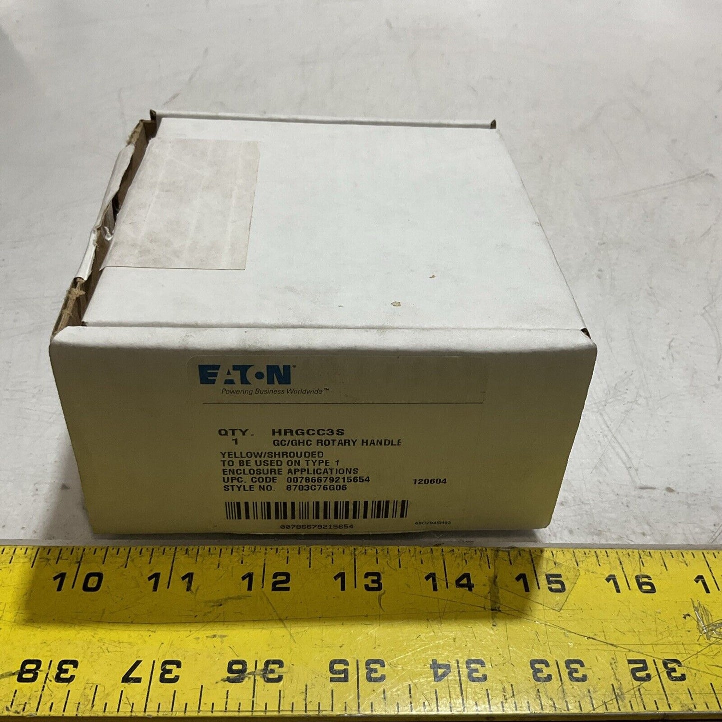 EATON HRGCC3S GC/GHC YELLOW SHROUDED TYPE 1 ROTARY HANDLE FOR BREAKER SWITCH U3S