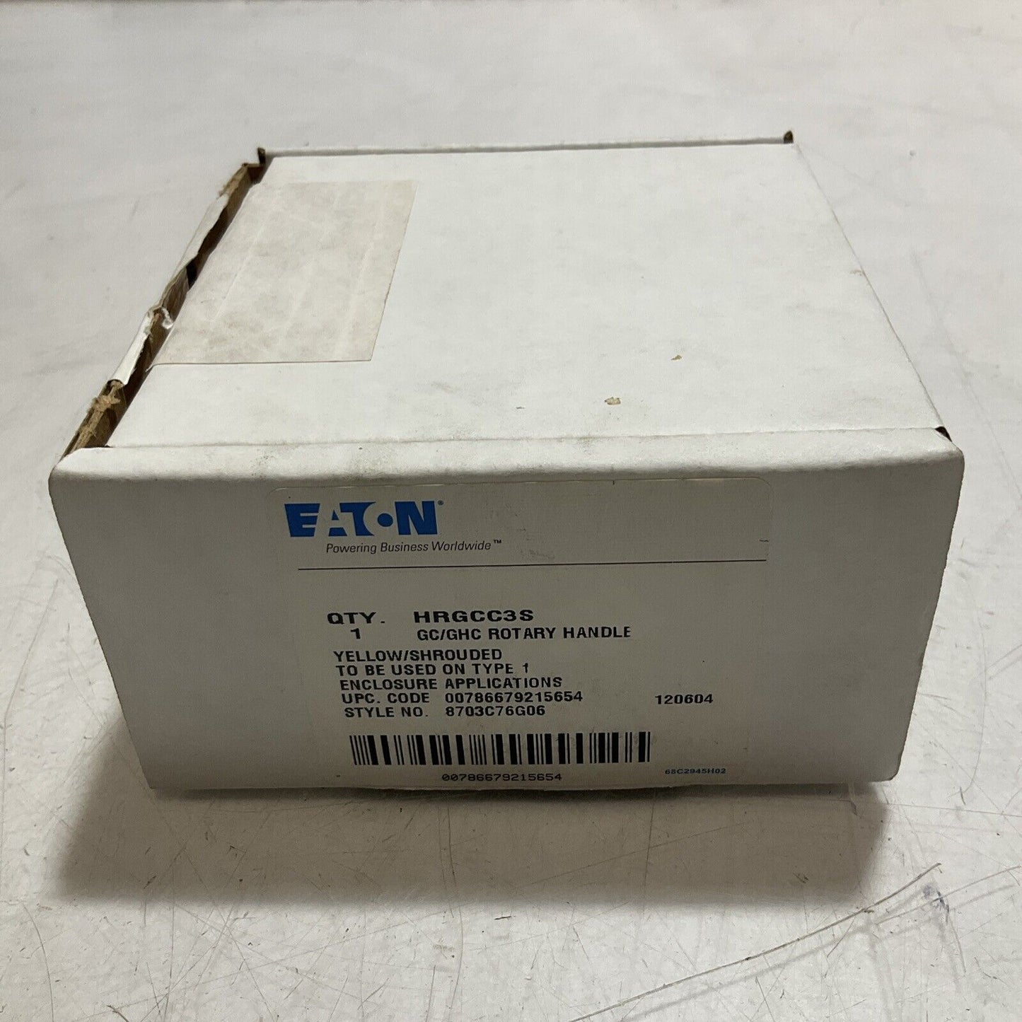 EATON HRGCC3S GC/GHC YELLOW SHROUDED TYPE 1 ROTARY HANDLE FOR BREAKER SWITCH U3S