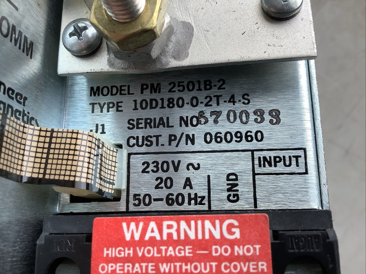 PIONEER MAGNETICS PM2501B-2 SWITCHING POWER SUPPLY 230VAC 20A
