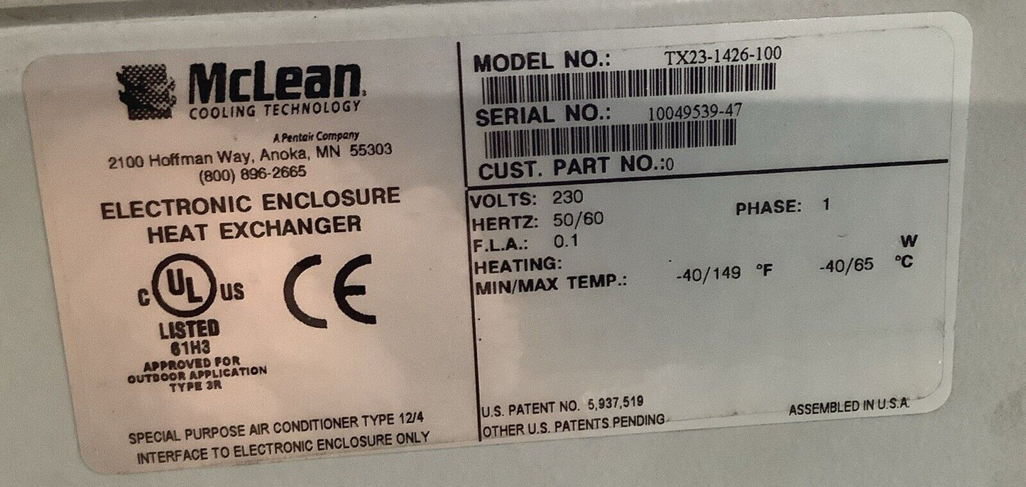 MCLEAN TX23-1426-100 HEAT EXCHANGER 1PH 230V 50/60HZ -40-149F