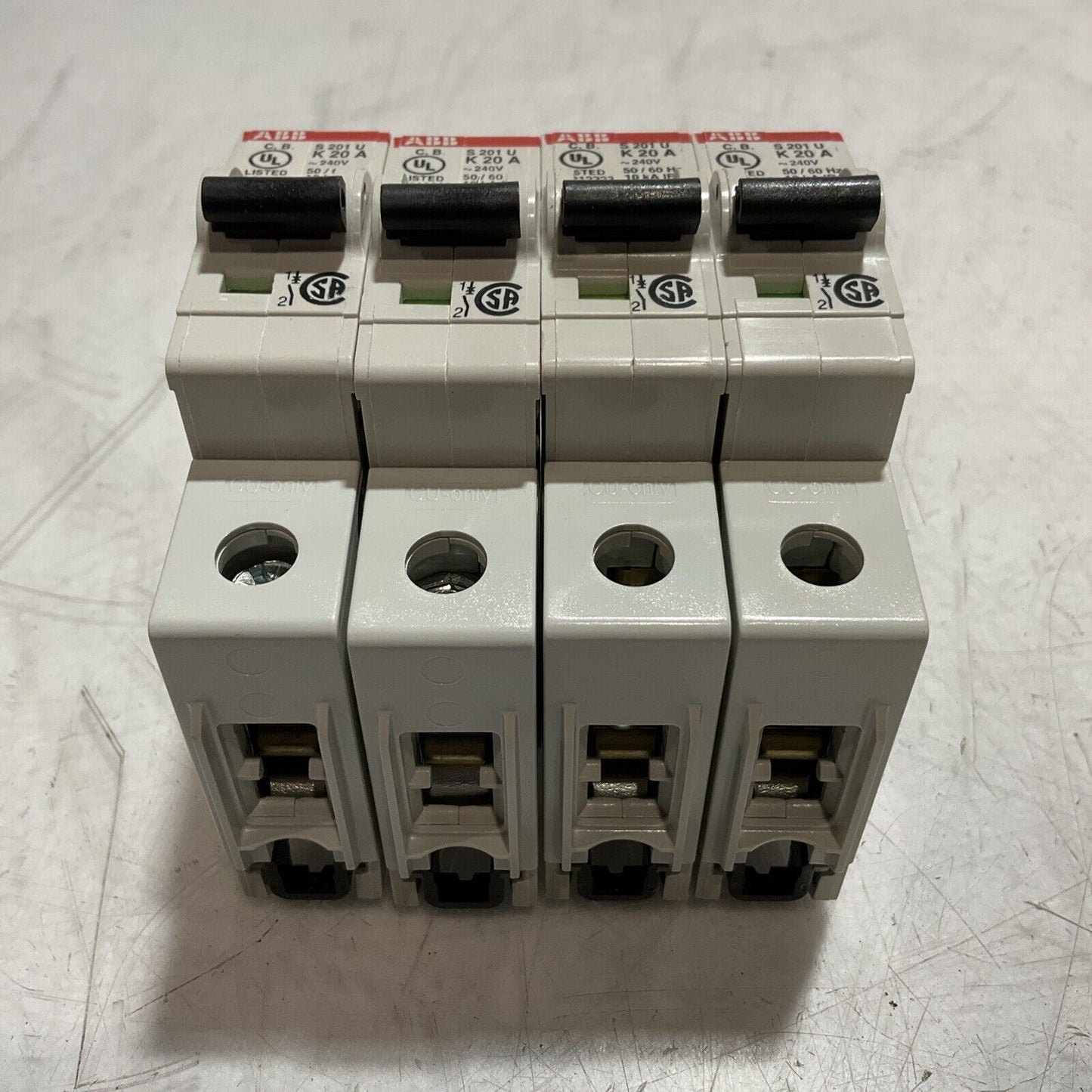 ABB S201U-K20 S 201 U K 20 A MINI CIRCUIT BREAKER 240V 50/60HZ LOT OF 4  U3S