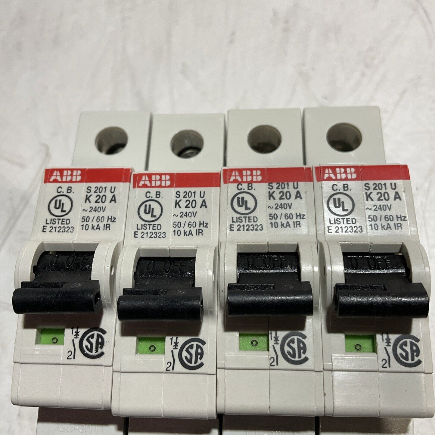 ABB S201U-K20 S 201 U K 20 A MINI CIRCUIT BREAKER 240V 50/60HZ LOT OF 4  U3S