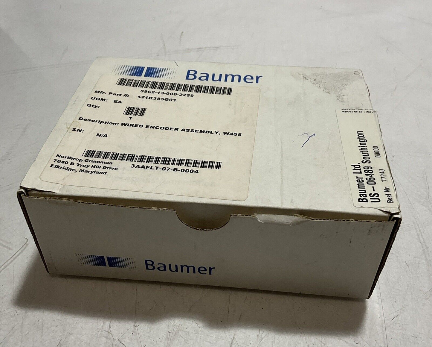 BAUMER  BHF 16.05A2000/10600158 CH-8501 FRAUENFELD WIRED ENCODER  ASSY W455  U3S