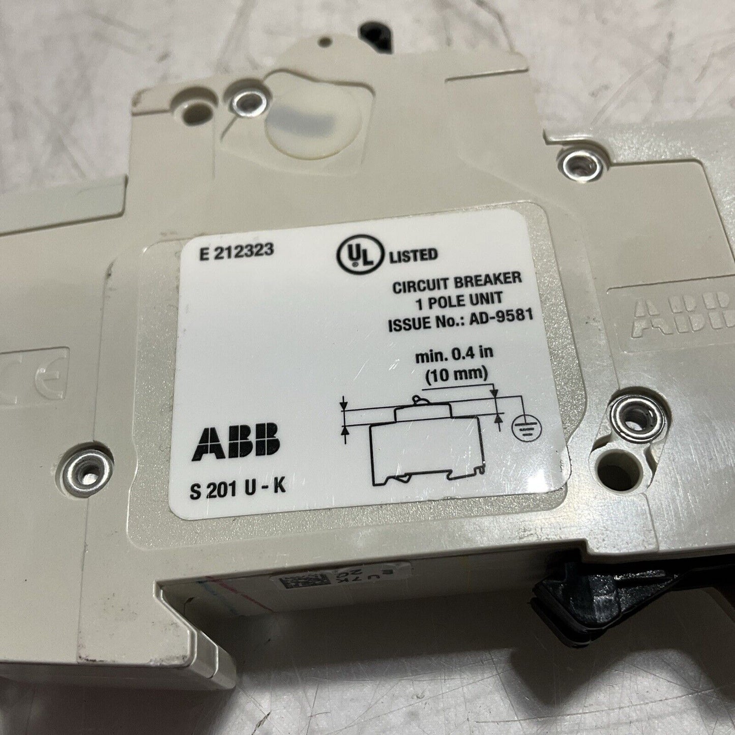 ABB S201U-K20 S 201 U K 20 A MINI CIRCUIT BREAKER 240V 50/60HZ LOT OF 4  U3S