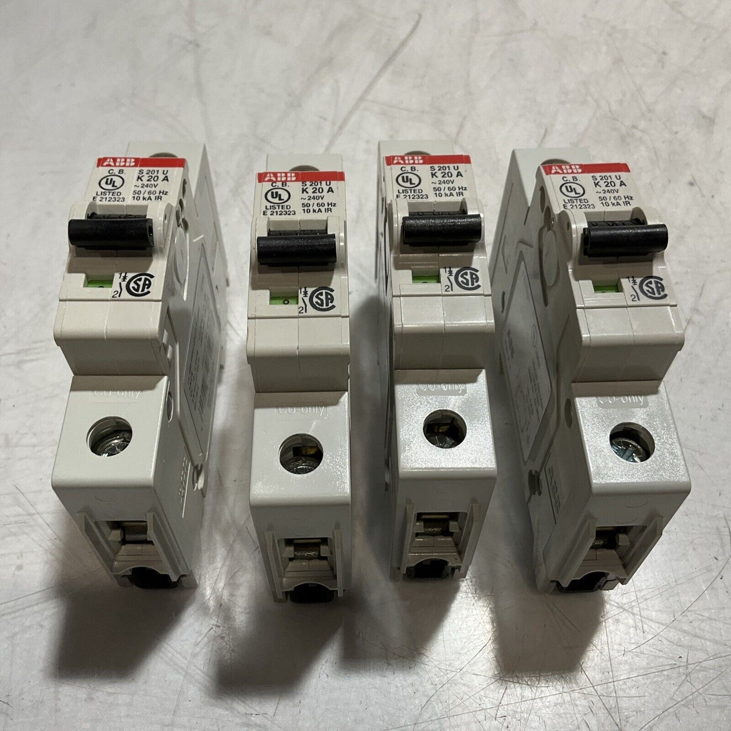 ABB S201U-K20 S 201 U K 20 A MINI CIRCUIT BREAKER 240V 50/60HZ LOT OF 4  U3S