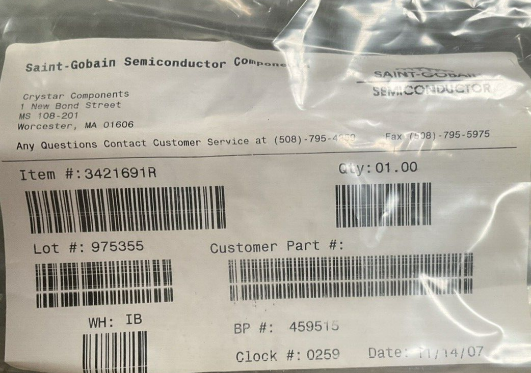 SAINT-GOBAIN CRYSTAR 3421691R 459515 SEMICONDUCTOR ROD CANTILEVER