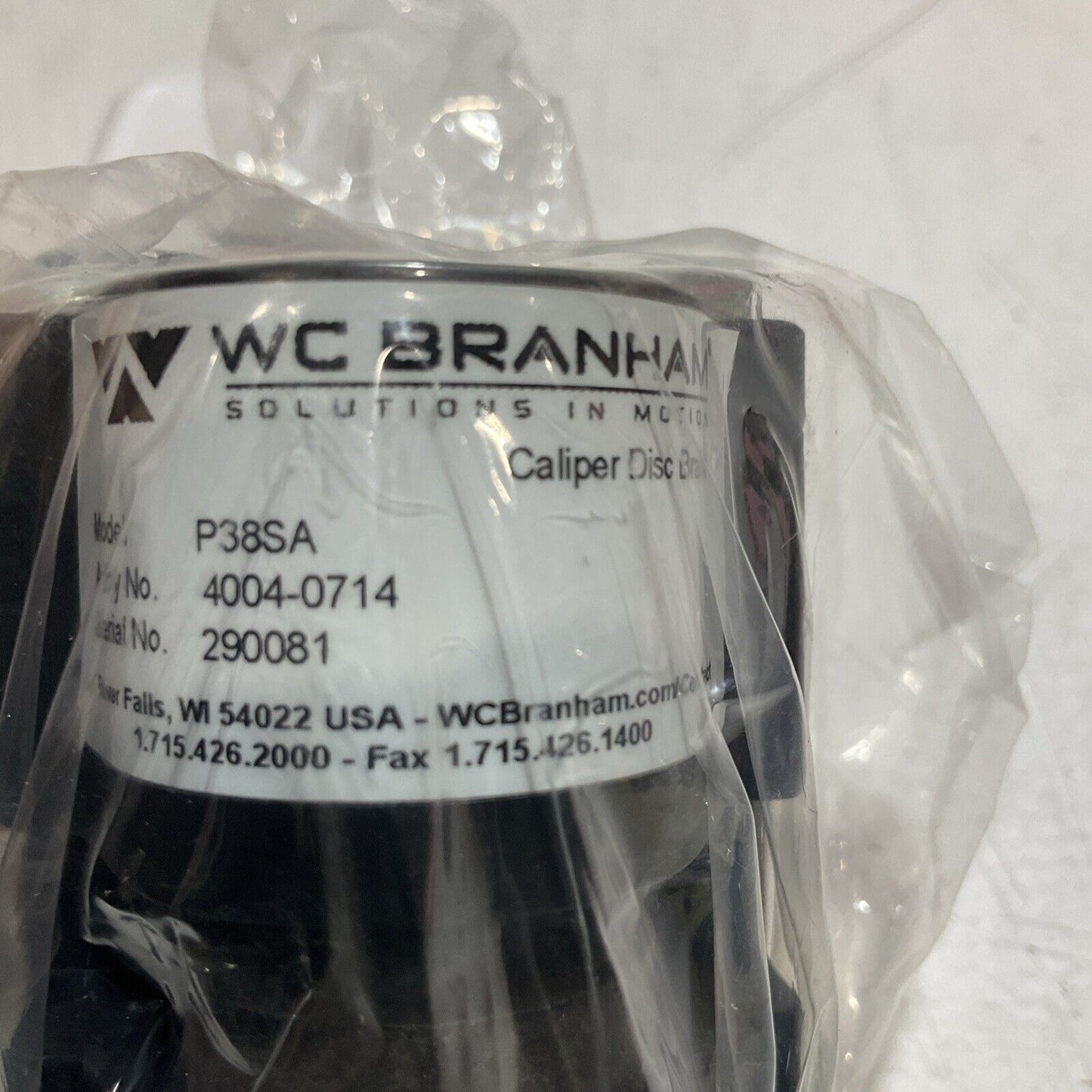 WC BRANHAM  P38SA  4004-0714  PNEUMATIC SINGLE ACTING CALIPER DISC BRAKE U3S