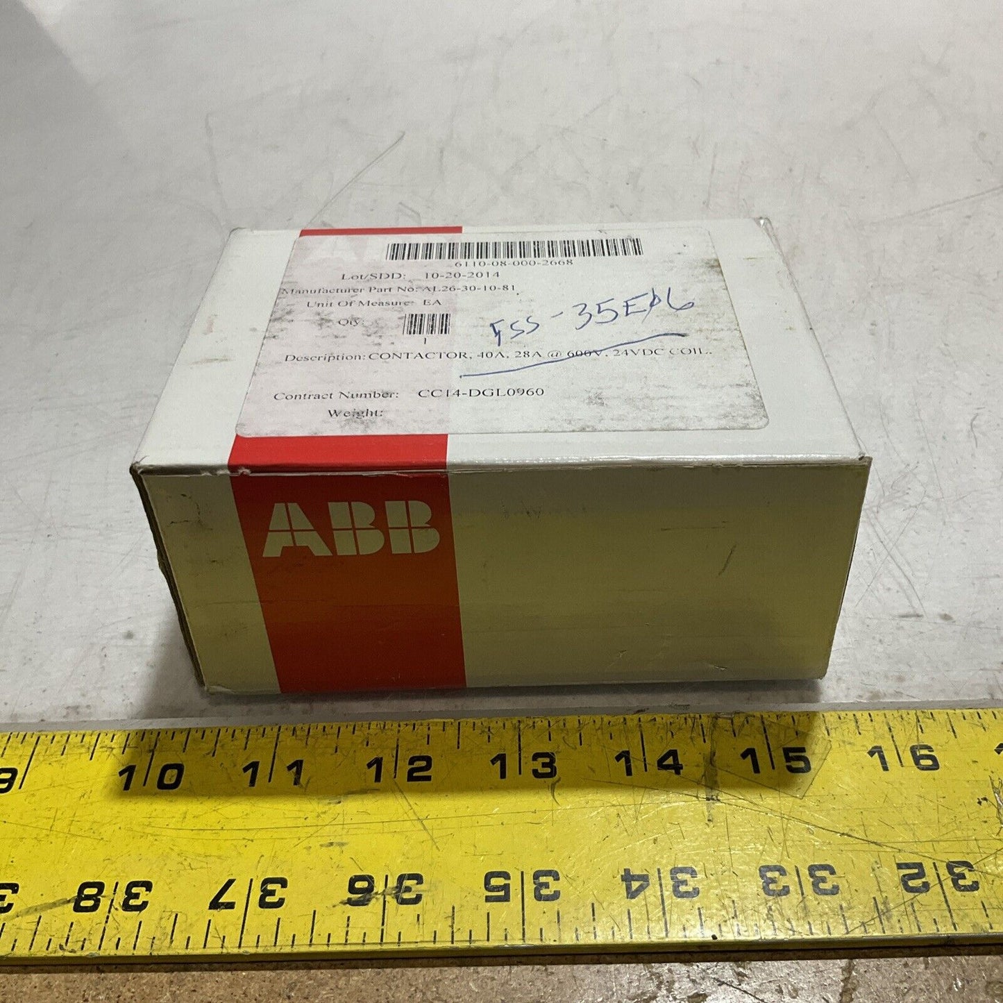 ABB  AL26-30-10  CONTACTOR  40A, 28A 600V 24VDC COIL  U3S