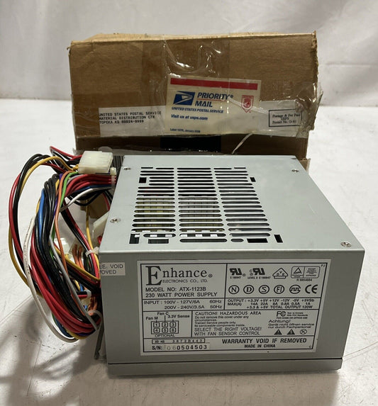 ENHANCE  ATX-1123B  POWER SUPPLY 100-127V/6A  60HZ  230WATTS  U3S