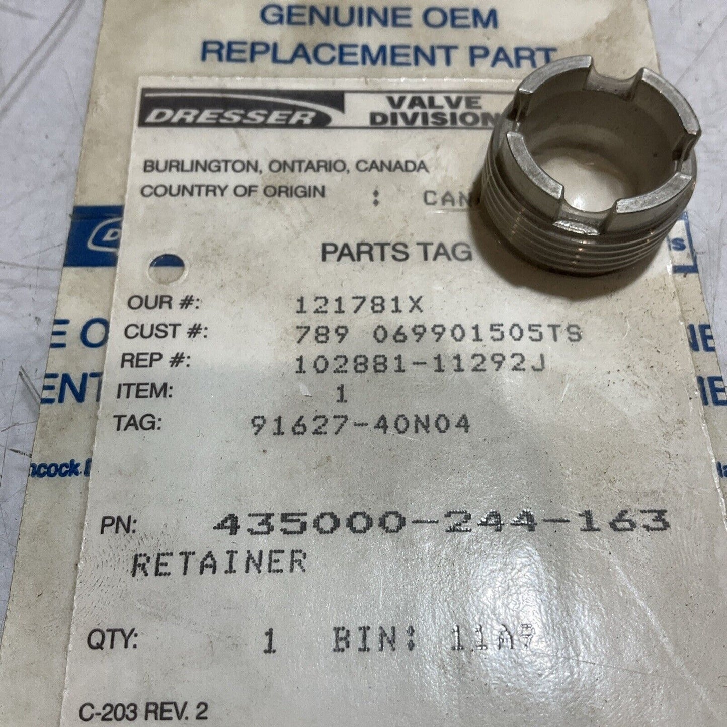 DRESSER VALVE Masoneilan   435000-244-163 VALVE GENUINE OEM REPLACEMENT PART U3S