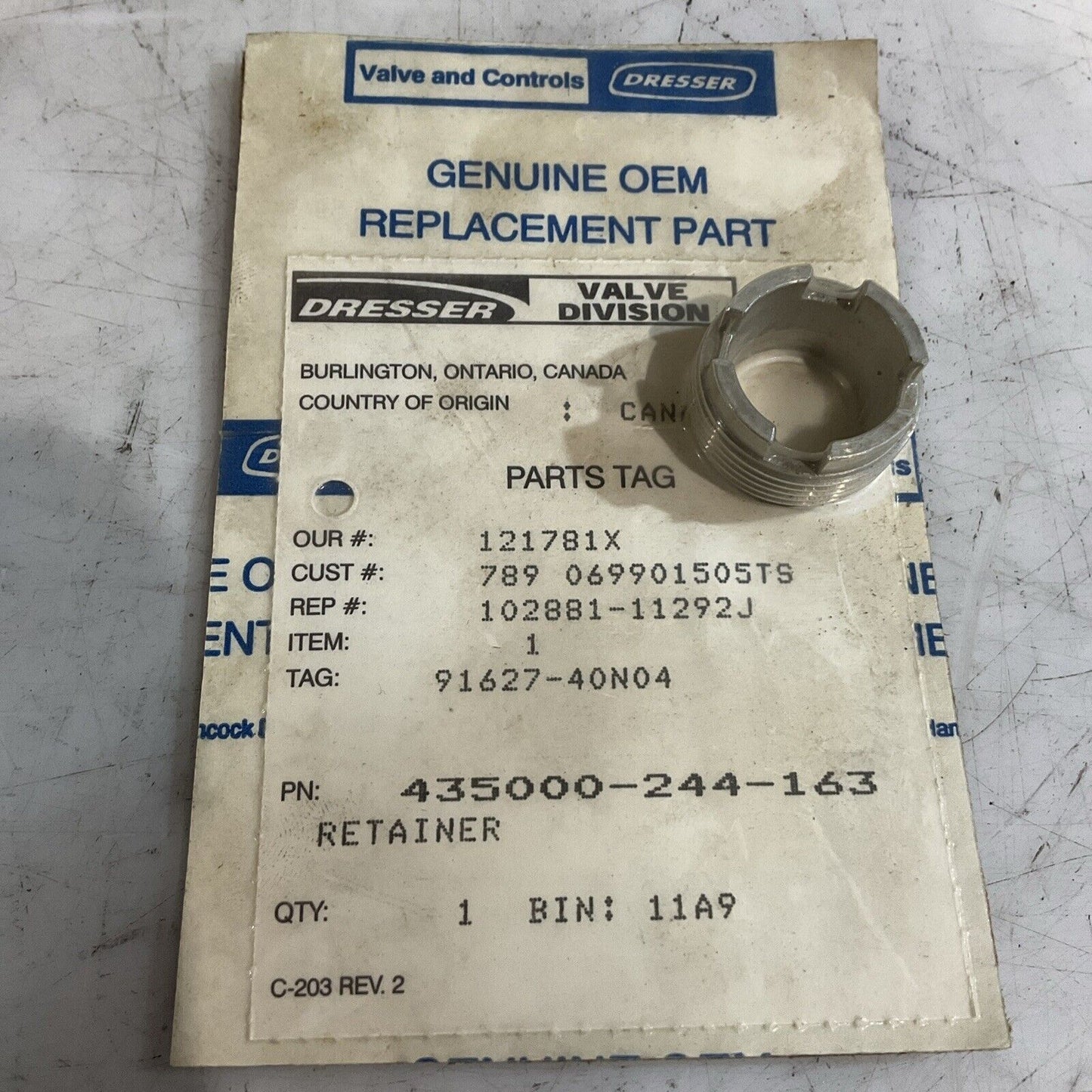 DRESSER VALVE Masoneilan   435000-244-163 VALVE GENUINE OEM REPLACEMENT PART U3S