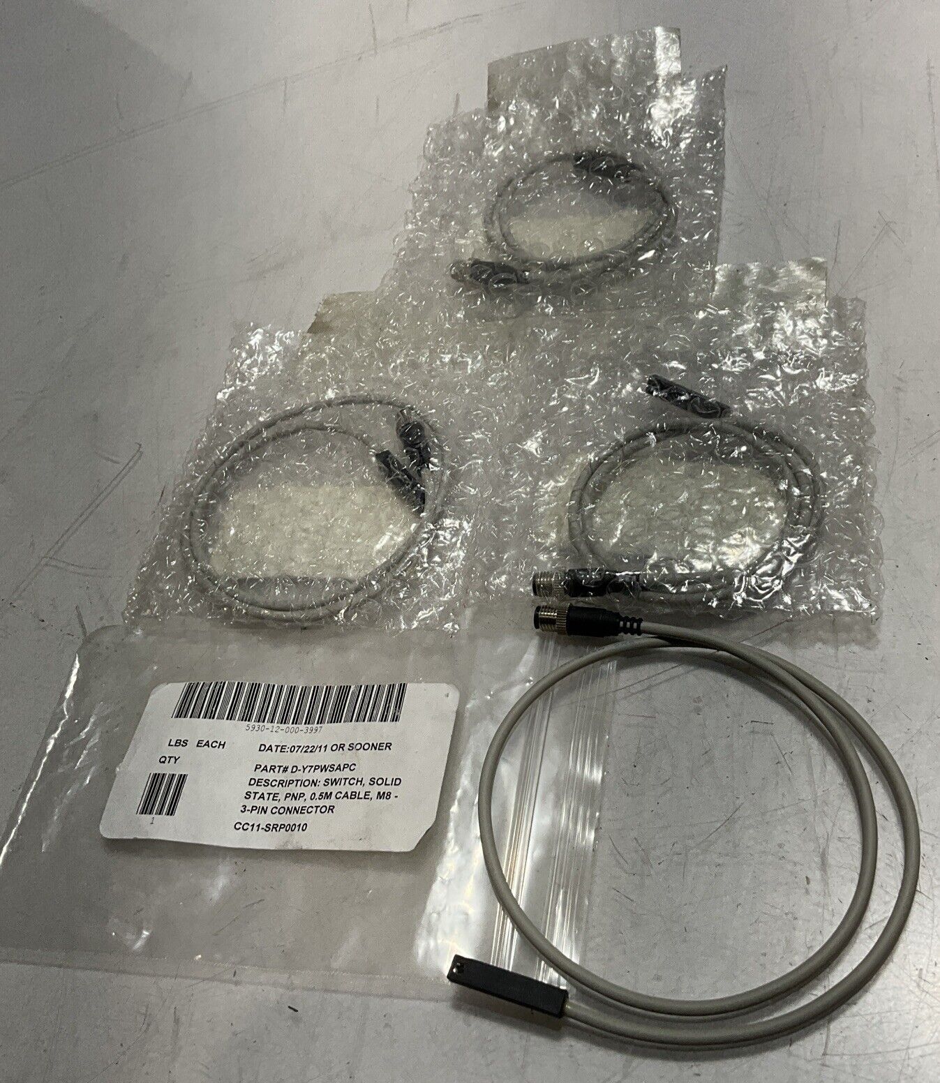 SMC  D-Y7PWSAPC  SOLID STATE SWITCH SENSOR PCD DC24V LOT OF 4 U3S