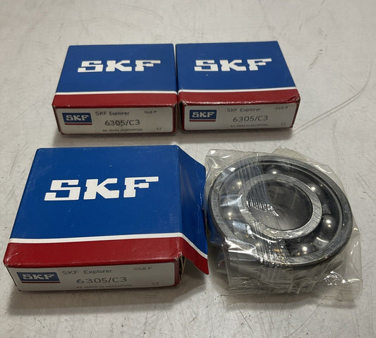 SKF  EXPLORER  6305/C3 DEEP GROOVE BALL BEARING  LOT OF 3  373