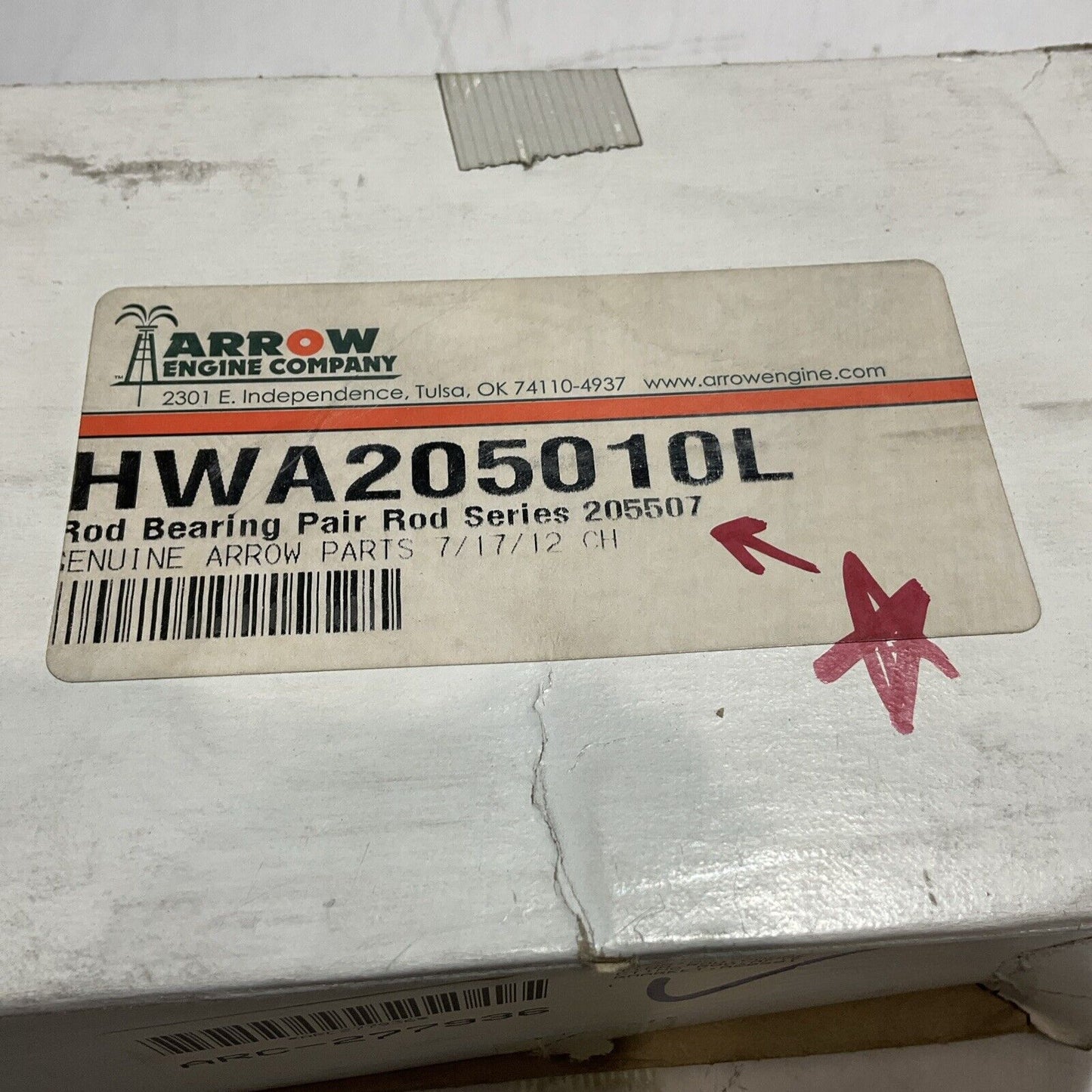 ARROW ENGINE COMPANY HWA205010L ROD BEARING CONNECTOR PAIR ROD SERIES 505507 U3S