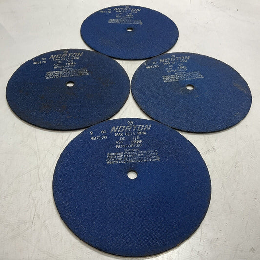 NORTON ABRASIVES 487170 GRINDING & CUTTING WHEELS MAX 6115 RPM DS 1/8 QTY4  U3S