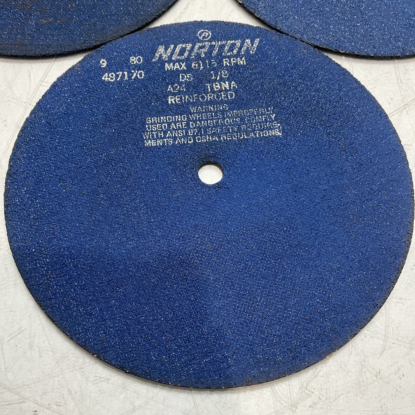 NORTON ABRASIVES 487170 GRINDING & CUTTING WHEELS MAX 6115 RPM DS 1/8 QTY4  U3S