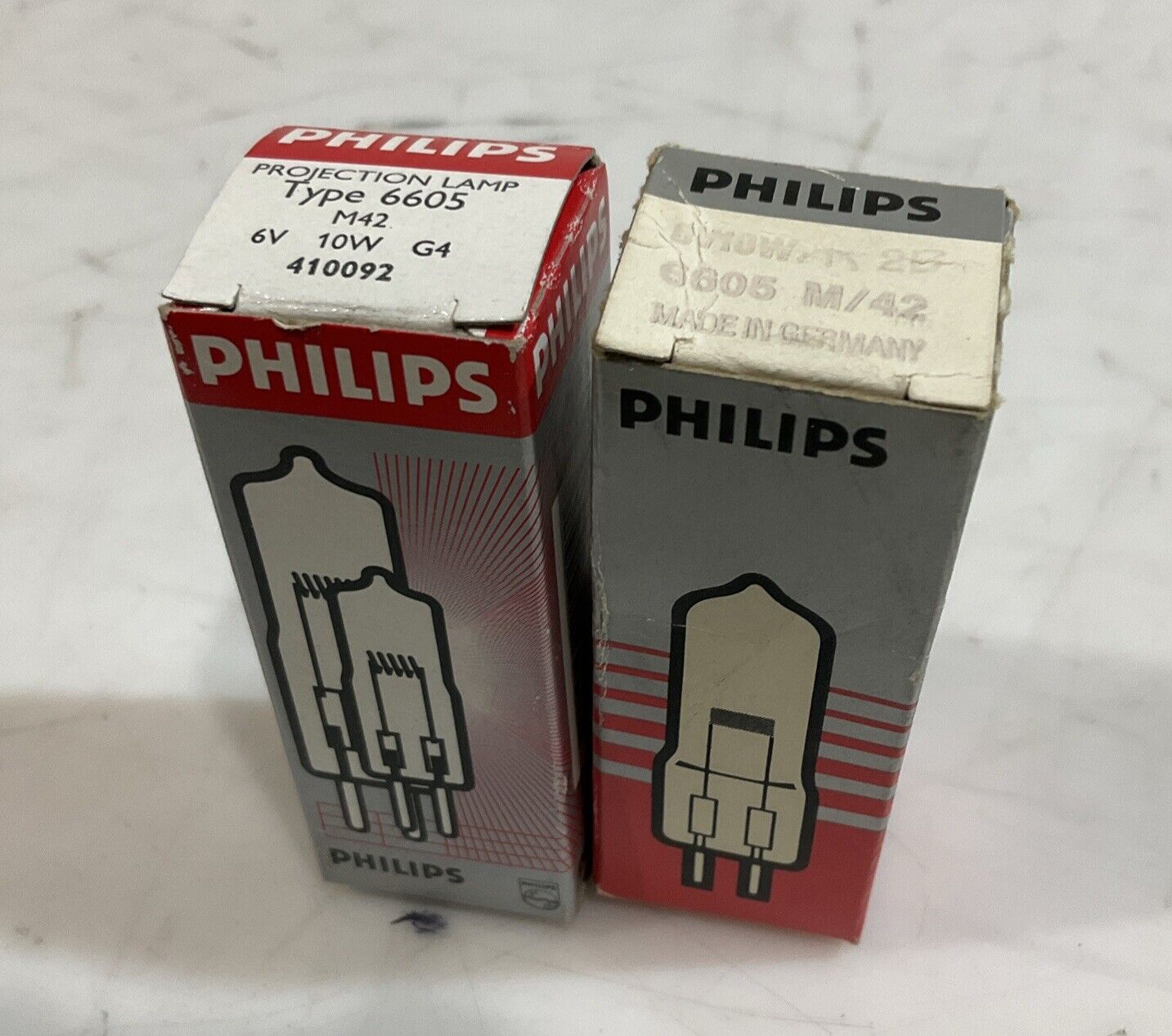 PHILIPS  6605  PROJECTION LAMP  M42 6V 10W G4 LOT OF 2 U3S