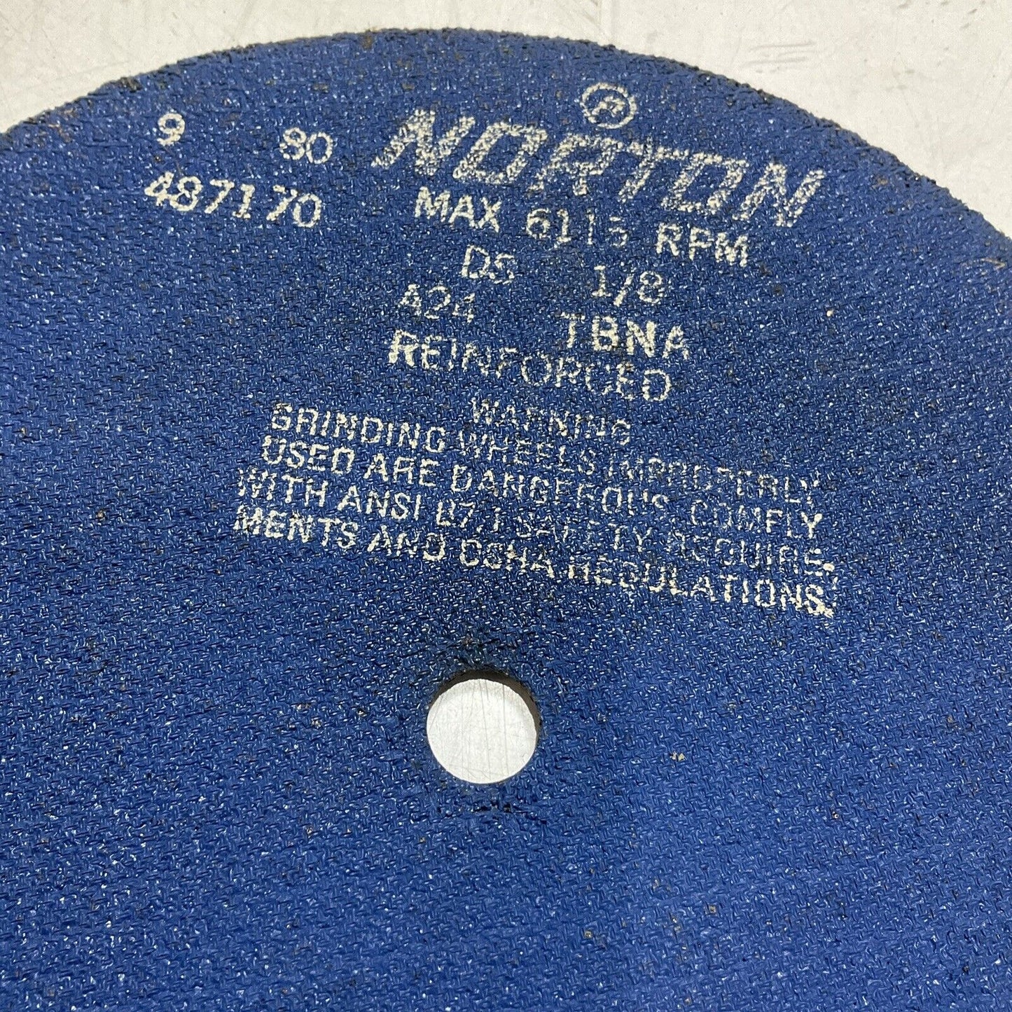 NORTON ABRASIVES 487170 GRINDING & CUTTING WHEELS MAX 6115 RPM DS 1/8 QTY4  U3S