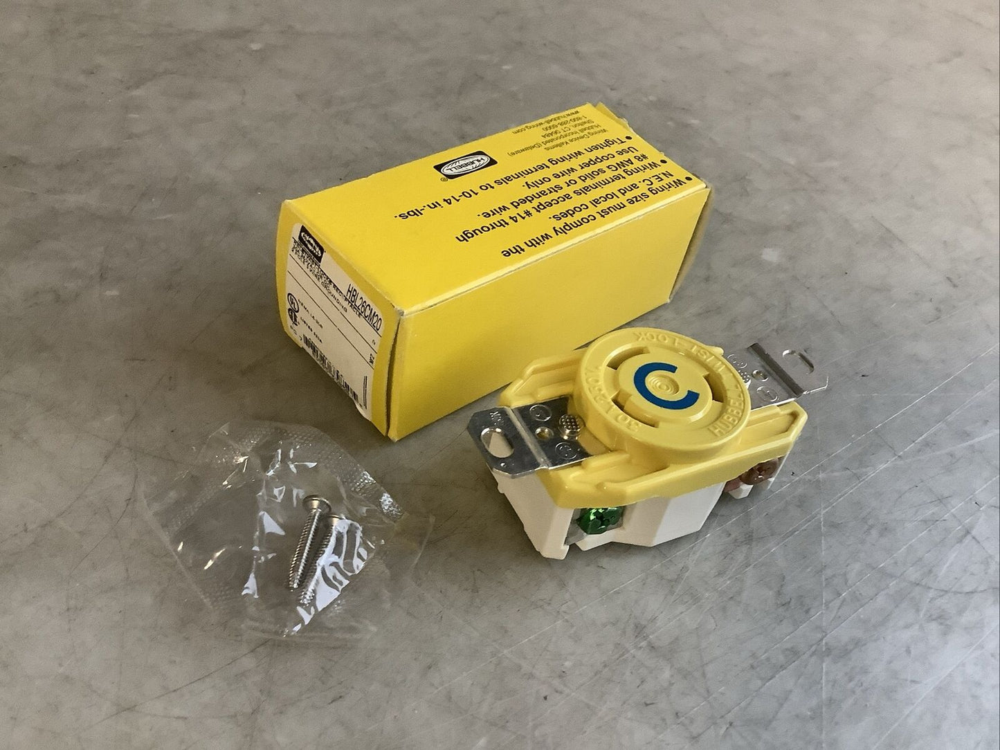 HUBBELL HBL26CM20 TWIST-LOCK RECEPTACLE 30A 250V 2P 3W 554