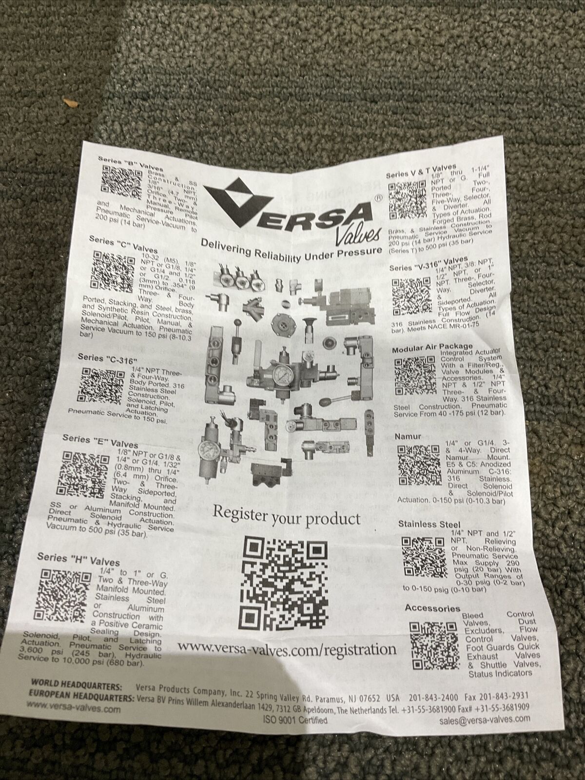 VERSA VSG-4302-316-XX-D024 SOLENOID 4-WAY VALVE 1/4” NPT 678