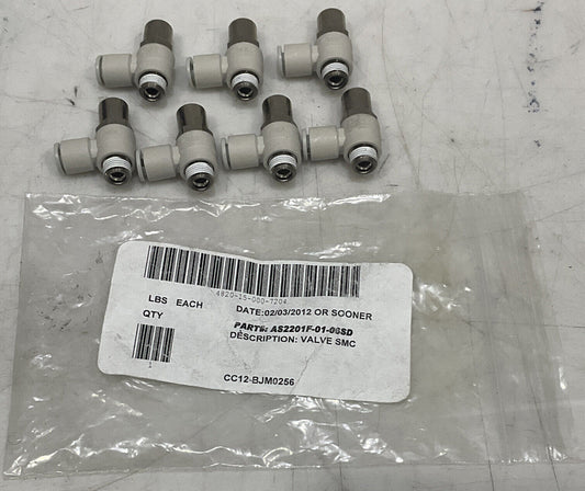 SMC AS2201F-01-06SD VALVE LOT OF 7 U3S