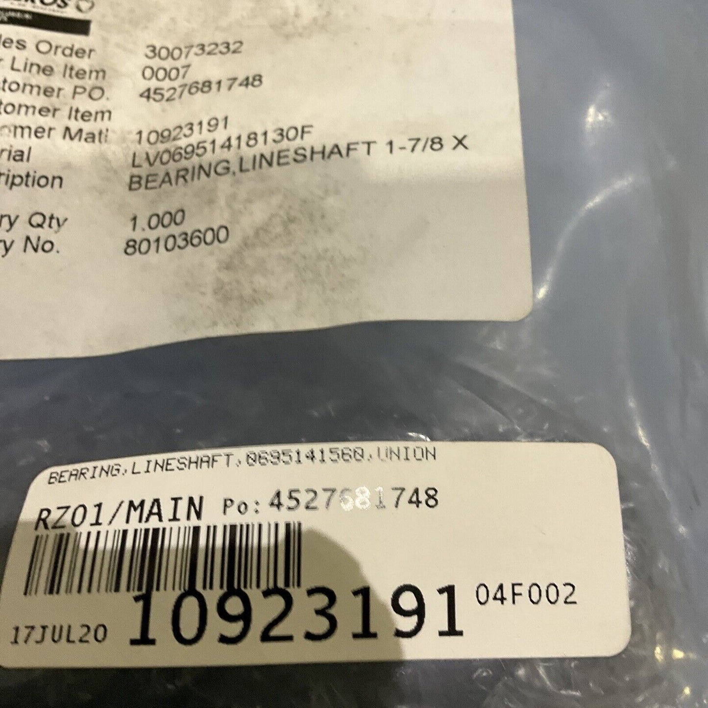 CELEROS TS109229-302472 277699-2N LINESHAFT BEARING 1 7/8 IN GRAPHALLOY 678