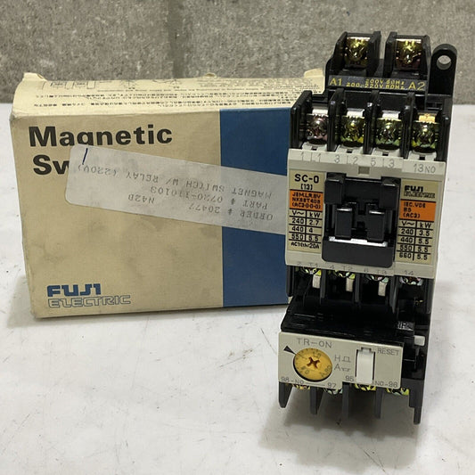 FUJI SC-0 TR-ON SC13AA TRI3N MAGNETIC SWITCH 600V 5HP P7P