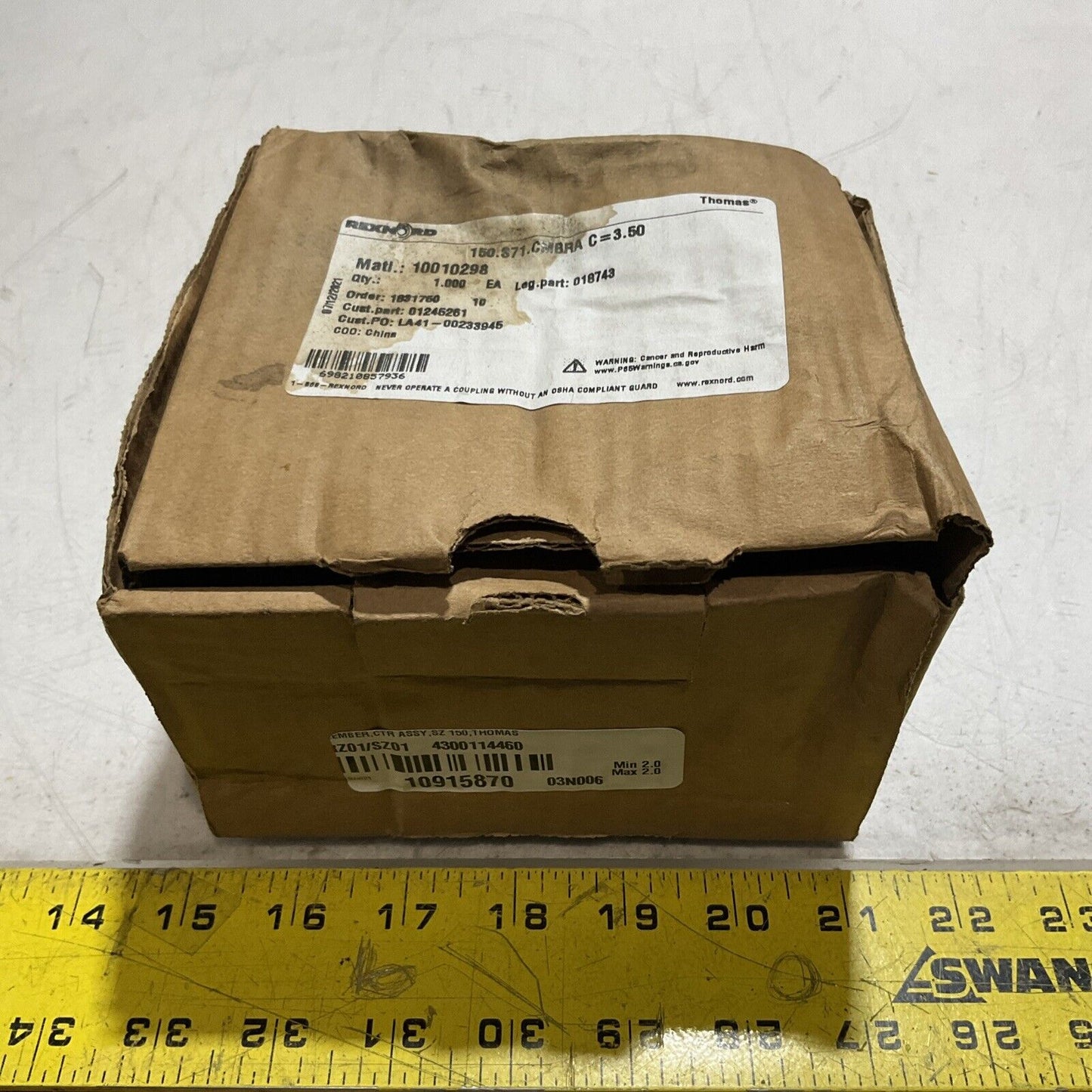 REXNORD  THOMAS 10010298 150.S71.CMBRA C=3.50 ASSEMBLIES DISC COUPLING PART  U3S
