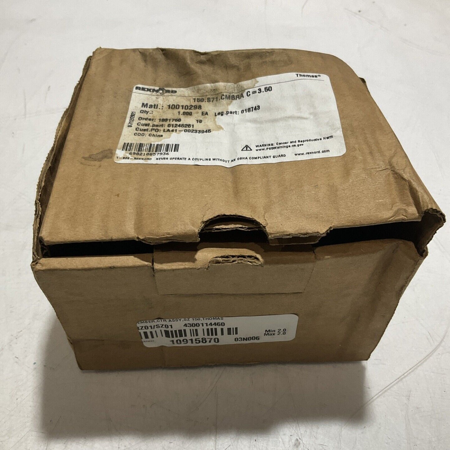 REXNORD  THOMAS 10010298 150.S71.CMBRA C=3.50 ASSEMBLIES DISC COUPLING PART  U3S