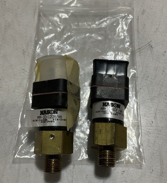 NASON MM-1C-60F/HH LOW PRESSURE SWITCH LOT OF 2 U3S